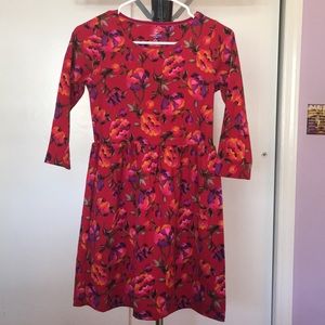 Girl’s Red Dress With Flower Print